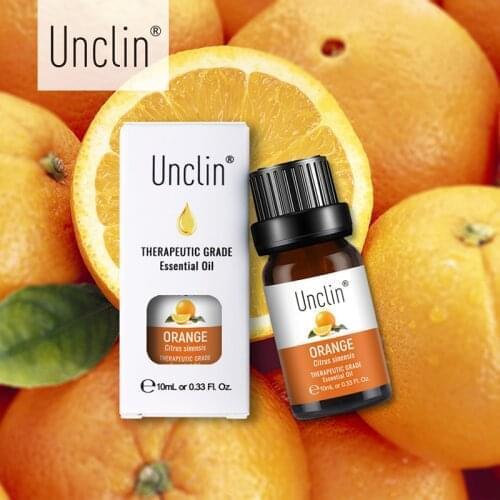 Unclin 10ML Gift Box Essential Oils Sets Purifying Air Aromatherapy Machine Orange Oil Tea Tree Lemon Peppermint Oil Essential
