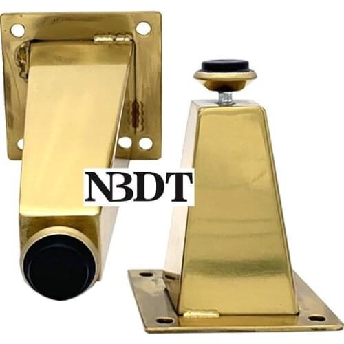 2Pcs/Lot Gold Square Tapered Feet Leg Leveling Pad Furniture TV Cabinet Sofa Coffee Table Round Tube Feet Leg