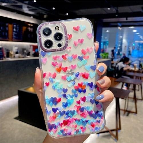 Color love mobile phone case for iPhone 11 pro max X XS XR xSMAx Soft silica gel case for iPhone 12 pro max mini 6p 6sp 6g 6s