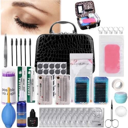 Professional Individual Eyelash Extension Training Kits False Eyelash Makeup Tools Mannequin Head Set Grafting Mascara Wands