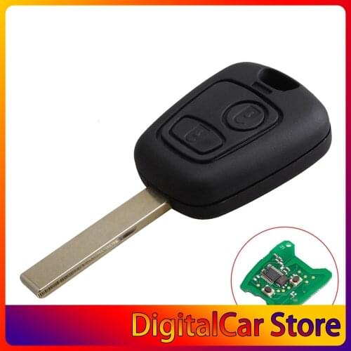 2 Buttons Remote Control Car Key Slotted Remote Control For PEUGEOT 307 433MHZ With PCF7961 Transponder Chip