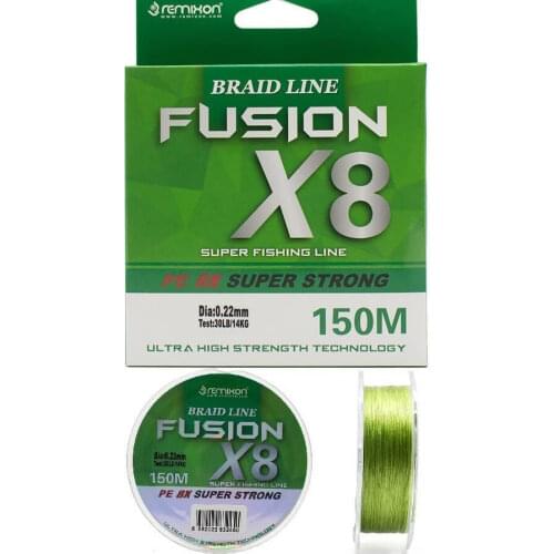 Remixon Fusion 8x150M Green Fishing Line Eight Floor Mesh High Çekerli Ocean Rock Boat Fishing Lanyard