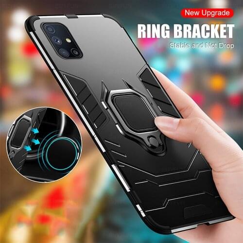 Luxury Buckle Ring Phone Case For Samsung Galaxy M62 Car Bracket Anti-fall Protection Cover For Sansung M 62 F62 M51 Coque Shell