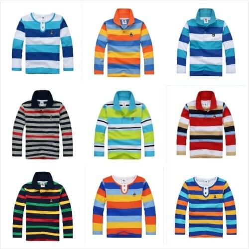 Boys polo shirt 3-12T brand childrens long-sleeved High quality shirt warm cotton T-shirt