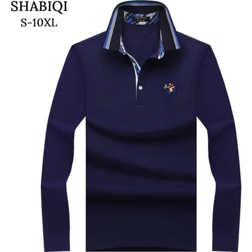 SHABIQI Plus Size S-10XL Brand New Mens Polo Shirt Men Cotton Long Sleeve shirt Brands Casual Tops Mens Shirts Polo shirts