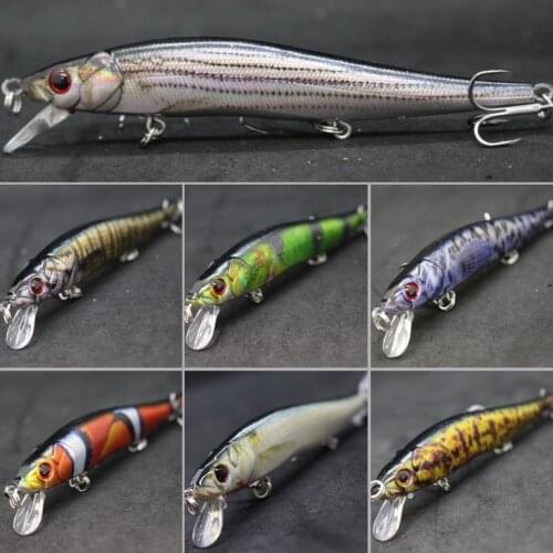 WLure Minnow Crankbait Hard Bait Tight Wobble Slow Sinking Jerkbait Lifelike RealSkin Painting Fishing Lure HM262S