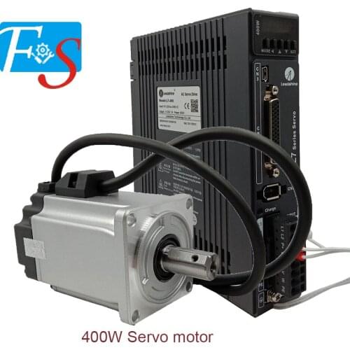 CNC Router Leadshine 60mm 400W AC220V Servo Motor ACM2-06004H2F1-E23-65 1.27NM 23 Bit Encoder 3000rpm+ L7-400 Servo Motor Driver