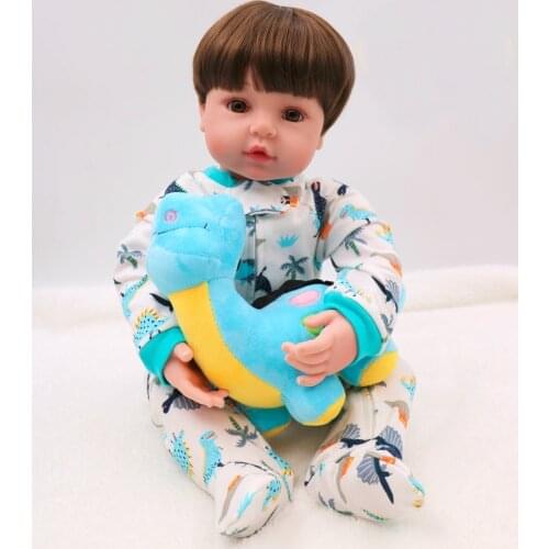 Cutest Baby boy Doll With mini plush Doll 3/4 Silicone Vinyl Adorable Lifelike Toddler Baby Bonecas Girl Kid Bebes Reborn Dolls