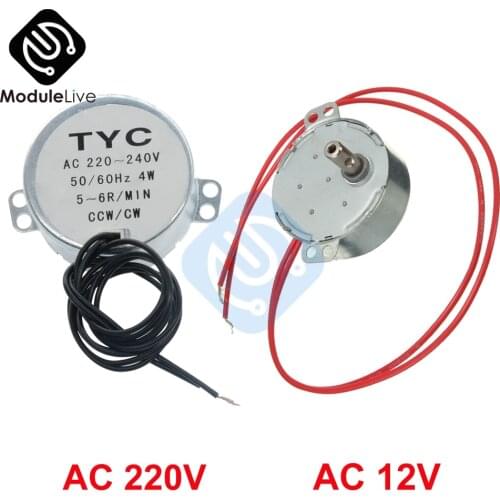 50/60Hz 5-6 r/min Stable Synchronous Motor TYC-50 AC 220V 12V Pro 4KGF.CM Torque 4W CW/CCW Microwave Turntable for Electric Fan