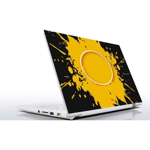 Sticker Master Abstract ink Yellow Universal Sticker Laptop Vinyl Sticker Skin Cover For 10 12 13 14 15.4 15.6 16 17 19 "Inc Notebook decal for Macbook,asus,Acer,Hp,Lenovo,Huawei,Dell,Msi,Apple,Toshiba,Compaq