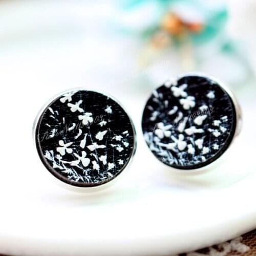 Unique 3D Flower Embossed 16mm Round Coloured Drawing pattern Laser Cut wood Cabochon DIY for Rings, Earring,Brooch,Necklace