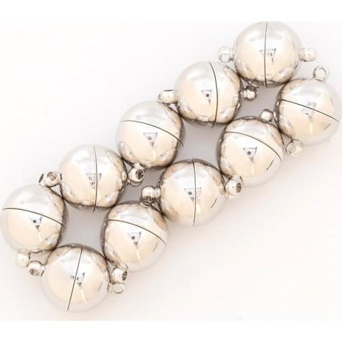 1Pc Copper Metal Magnet Buckles Silver Plated Beads For Necklace Bracelets Connectors DIY Jewelry Components Making Accessories