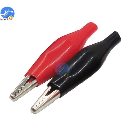 10Pair 20pcs/lot Black Red Soft Plastic Coated Testing Probe Aligator clips Crocodile P2001
