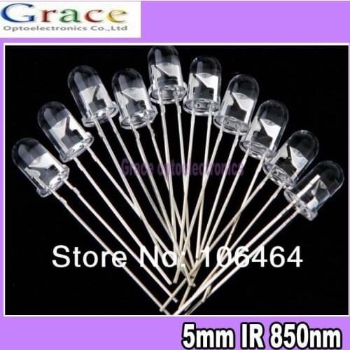 1000PCS 5mm Infrared IR LED Night Vision 850nm Luminous Diode LED Bulb lamp Lighting