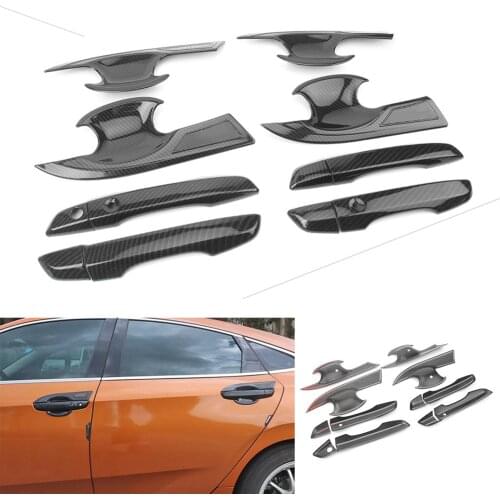 Auto Car Styling Door Handle Bowl Cover Trim Decoration For Honda Civic 2016 2017 2018 Carbon Fiber Style