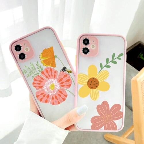 Phone Case For iPhone 11 12 Pro Max X XS MAX XR for iphone 6s 7 8 Plus SE 2020 Cactus Flower Florals Hard Back Matte Cover Funda