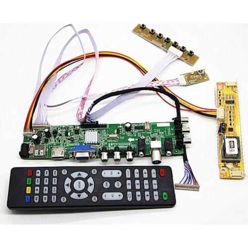 DVB-T2/DVB-T/DVB-C LCD digital TV Driver Controller Board Kit 15" HT150X02 - 100 LM150X08 1024*768 LCD controller board DIY kit