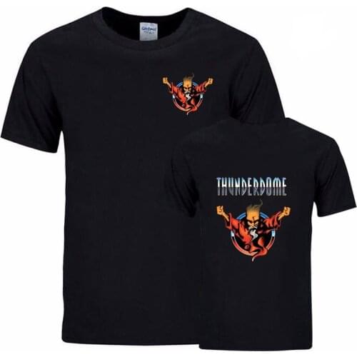 Mens Thunderdome T Shirt Casual comfortable Tee Tops Hardcore Wizard Printed Design T-shirt cotton cool Short Sleeve