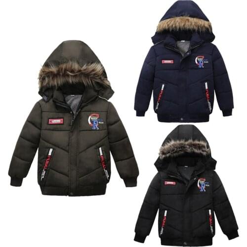 2-4Yrs Cotton Girls Jacket Outwear Kids Hooded Parkas Little Boys Winter Warm Costume Windbreaker Girls Warm Parka Winter Coat