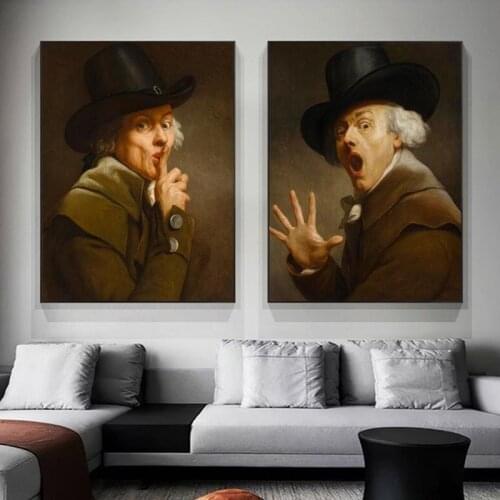 Self-Portrait in Surprise and Terror by Joseph Ducreux Oil Paintings on the Wall Art Posters and Prints Classical Art Pictures