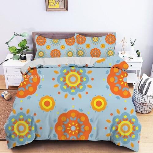 Flower Bild Bedding Set Comfortable Duvet Cover Pillowcase for Child Single Twin Full Queen King Size Bedroom Decoration
