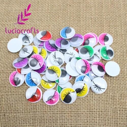 Lucia crafts 24pcs/lot 20mm Without Self-adhesive Dolls/Toys DIY Accessories Eyelashes Googly Eyes Handmade Material K0902