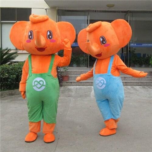 New Style Elephant Mascost Costume Cartoon Elephants Mascot Costumes with Big Ear for Adult Animal Halloween Party Event