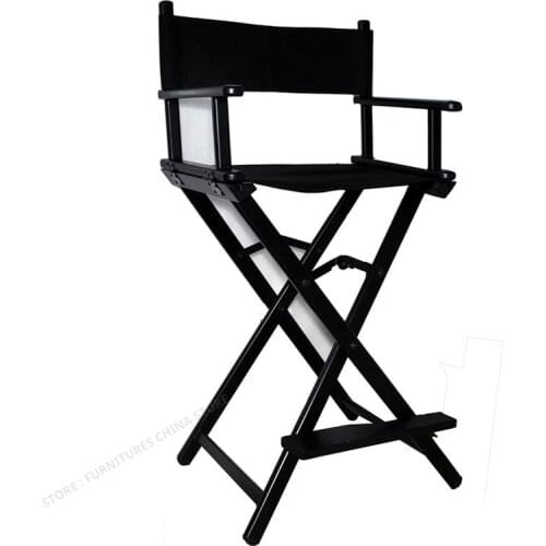 Metal Fold Portable Black Makeup Chair Photographic Studio The Crew Director Chair Aluminium Alloy Professional Makeup Chair