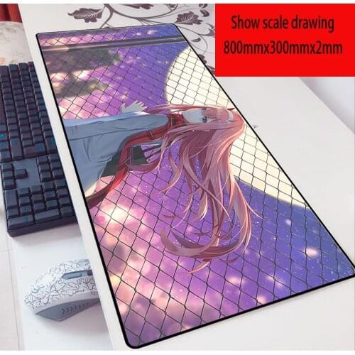 Kawaii Mousepad Darling In The Franxx Cartoon 2mm Mouse Pad Ultra-Large 80X30 Notebook Keyboard Pad for Palus Gaming Mouse Pad
