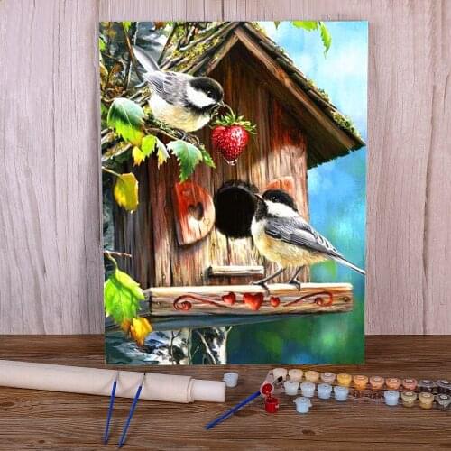 Animal Bird DIY Painting By Numbers Complete Kit Oil Paints 40*50 Painting On Canvas Decorative Paintings For Wholesale