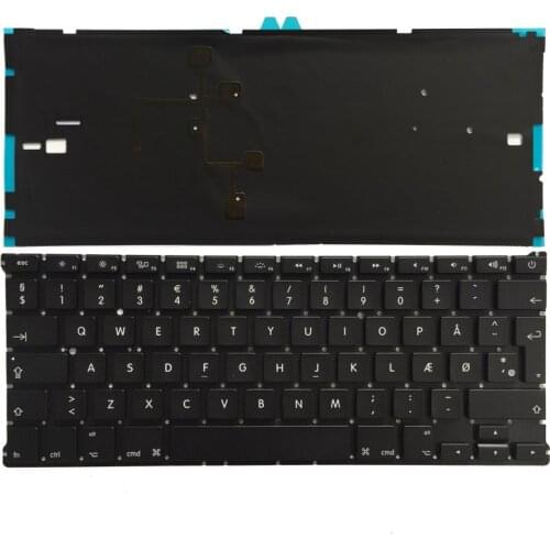 NEW Danish Keyboard For Macbook Air 13" A1466 A1369 with backlight Laptop keyboard MD231 MD232 MC503 MC504 2011-15 Years