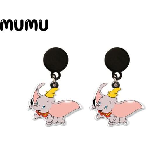 2021 New Dumbo Drop Earring Cute Elephant Earrings Resin Epoxy Handmade Jewelrys