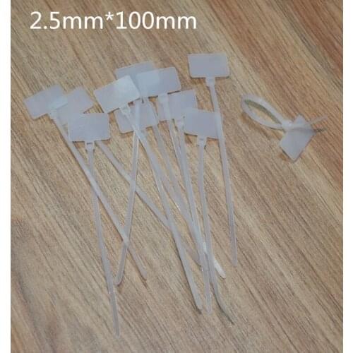 New freeshipping 1000 pcs/lot 2.5*100mm Nylon Cable Tie with label - Plastic Zip Ties with markers Cable Tag for computer wire