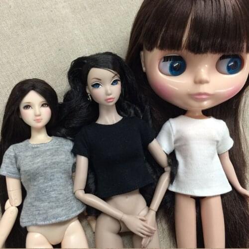 Pure Color Doll T-shirt for Blythe Dolls Base Shirt Top Clothes For Azone Momoko Doll Clothes 1/6 Doll Accessories Gift For Girl