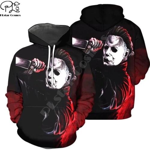 PLstar Cosmos Newest Halloween Movie Michael Myers Horror Terror Colorful 3DPrint Men/Women Streetwear Harajuku Funny Hoodies 16
