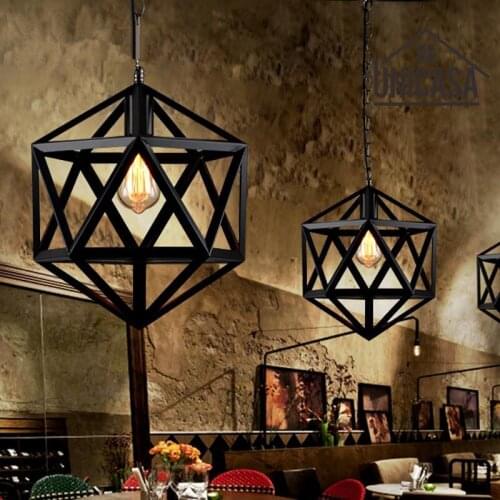 Wrought Iron Pendant Lights Vintage Industrial Lighting Office Hotel Bar Kitchen Island LED Light Antique Pendant Ceiling Lamp