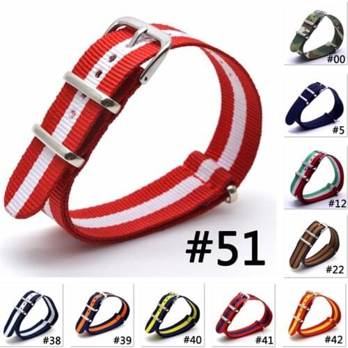 18mm Sport Woven Nylon Strap Watchband Nato Military Striped Canvas Wristband Substitute DW Watch Buckle Belt