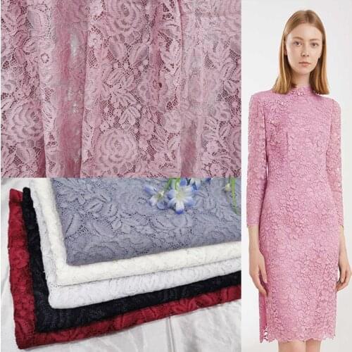 LASUI 2019 NEW 3 meters Heavy silver silk Cord France Lace fabric Skin-friendly 3D hollow fabric DIY dress material C0341