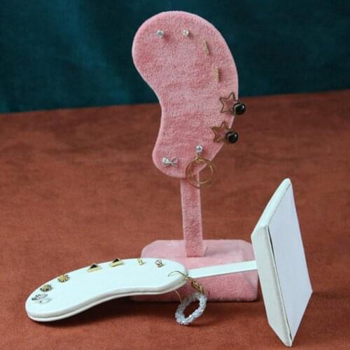 Women Earring Display Stand Muti-purpose Ear-shaped Flannel Earring Holder Organizer Earring Jewelry Packaging & Display
