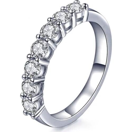 Simple Stackable Created Moissanite Finger Rings For Women Solid 925 Sterling Silver Exquisite Fine Ring Fashion Jewelry Gift