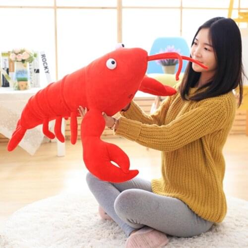 1pc 30/55/80CM Cute Simulation Lobster Plush Toy Stuffed Sea Animal Lobster Pillow Cushion Creative Birthday Gift Soft Kid Toys