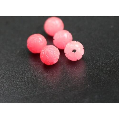 10Pcs 8mmCarved Flower Beads Artificial Coral beads Pink &Clear color for Jewelry making