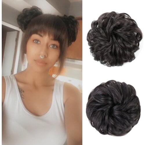 2PCS Elastic Hair Band Made of Hair Messy Scrunchies Hair Bows with Bands Hair Tie Hairpieces Accessories for Women 2021