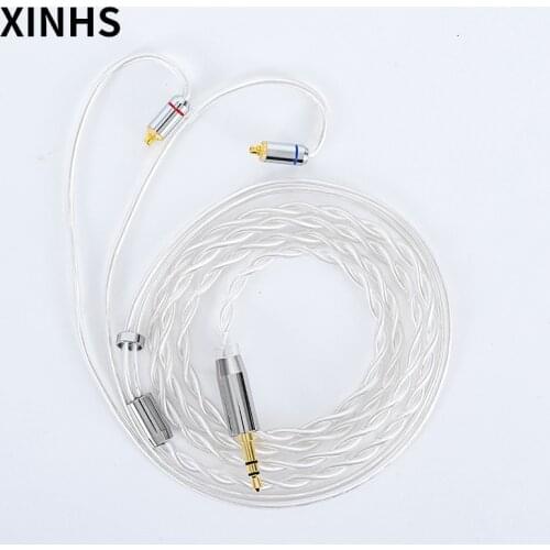 2 Core Silver Plated Wire Earphone Upgraded Cable 2.5/3.5/4.4MM With MMCX/2pin/QDC TFZ For SE846 SE535 TRN V80 V20 ED12