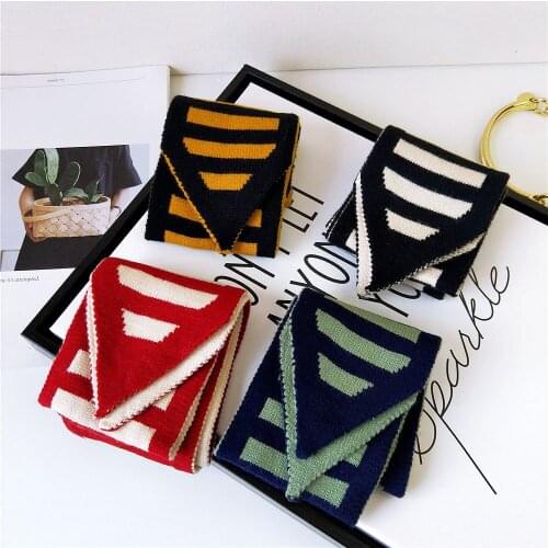 2020 Winter Polka Dot Moon Stripes Design Knitted Scarf Women Men Knit Skinny Neck Warmer Collar Scarfs Bufandas Invierno Mujer