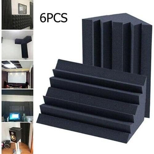 12pcs Corner Acoustical Studio Foam Bass Trap Sound Proof Sound-Absorbing Cotton Shockproof Moistureproof Accessories 12x12x24cm