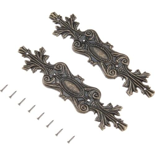 2 Pcs 100*20mm Antique Furniture Corner Brackets Jewelry Box Album Corner Decorative Protector Metal Embellishment Scrapbooking