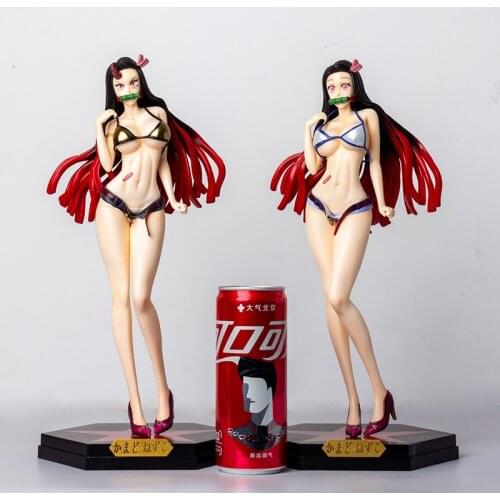 Devils Blade Anime Figure Kamado Nezuko Demon Slayer Anime Statue Kimetsu No Yaiba Action Figure Sexy Swimsuit Girl Model Toy