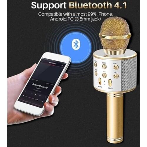 Bluetooth Karaoke Microphone Wireless Microphone Professiona Recorder Microfone Player Singing Speaker Handheld Mic S5C6