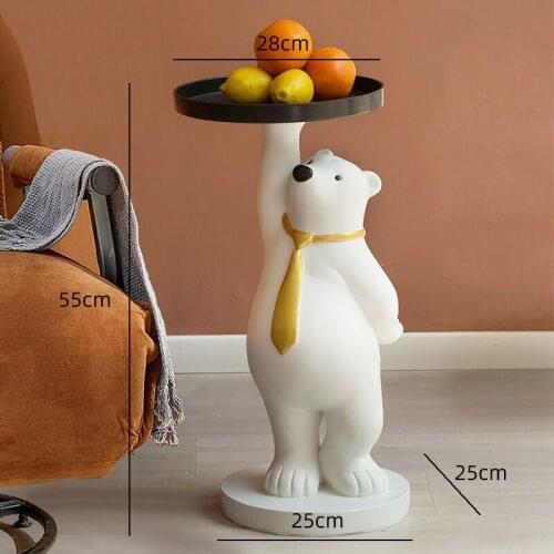 Large polar bear large floor decoration TV cabinet sofa living room decoration tray housewarming gift